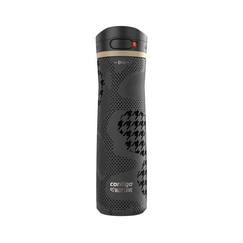 Contigo x Ally Love Jackson Chill 20 Stainless Steel Spill Proof Water Bottle with AutoPop Lid BPA Free 24oz Licorice