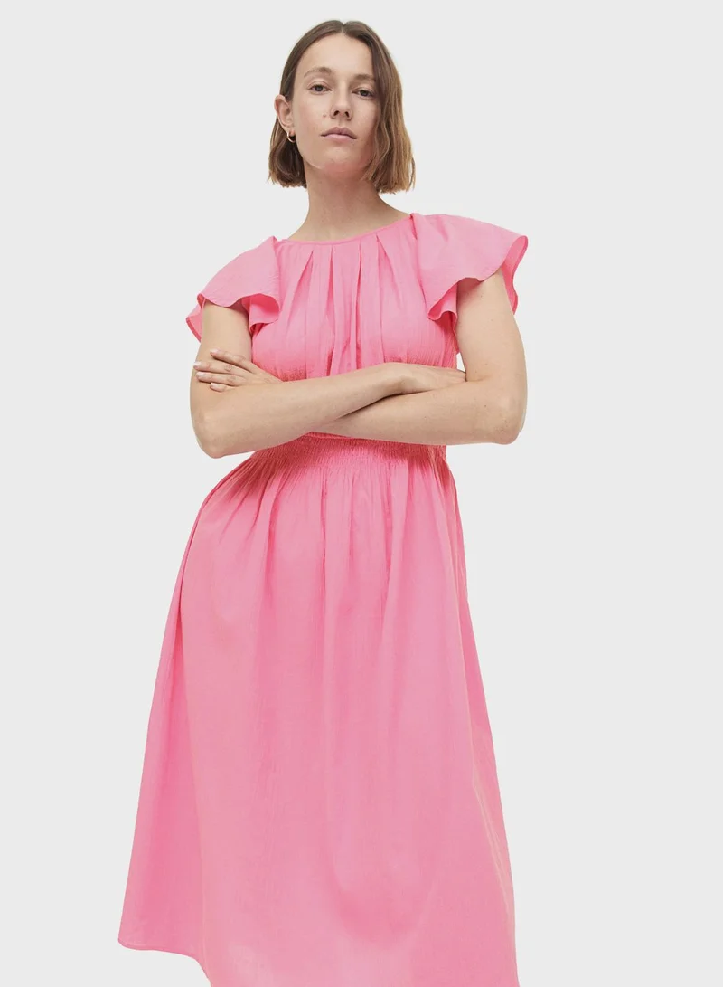 H&M Ruffled Sleeve Midi Dress