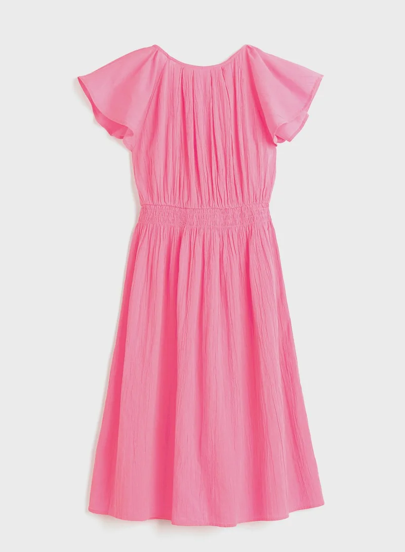 H&M Ruffled Sleeve Midi Dress