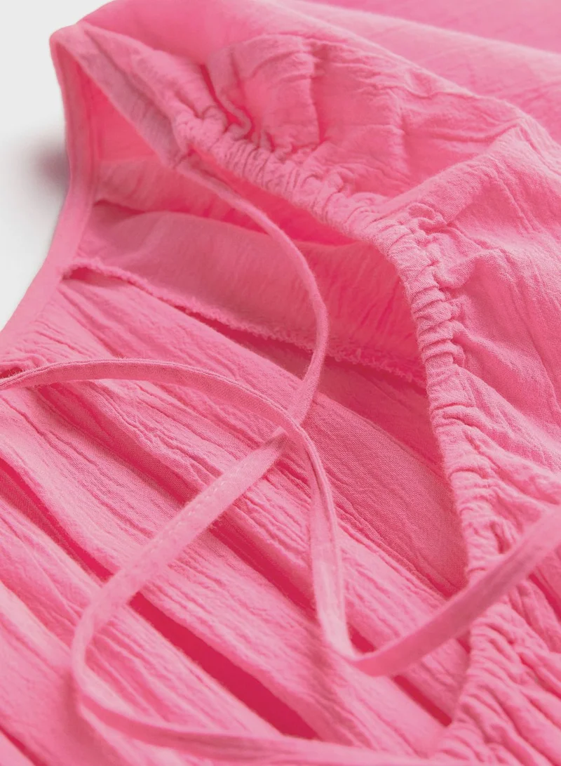 H&M Ruffled Sleeve Midi Dress