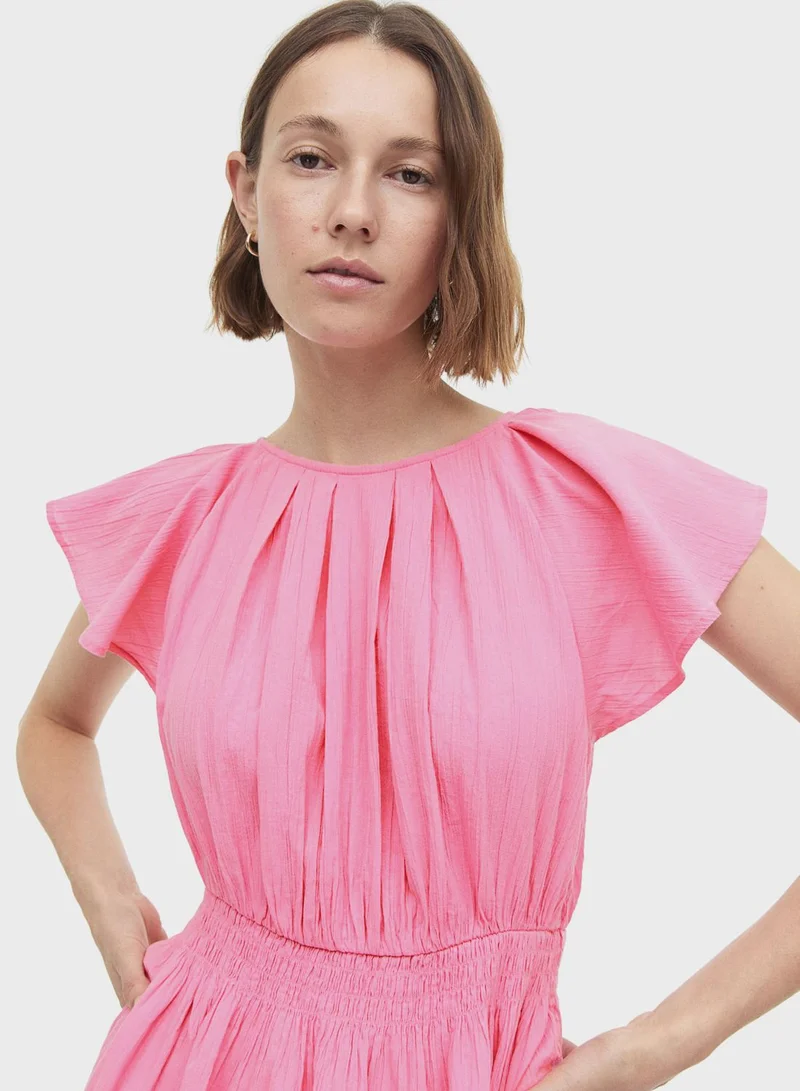 H&M Ruffled Sleeve Midi Dress