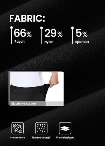 Willit Women's Capri Pants Dress Yoga Capri Stretch Business Work Casual Capris Straight Leg Office Pants 21" Black M - Image 4