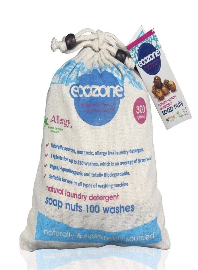 Ecozone Soap and Indian Wash nuts replaces laundry powder and detergents, 300g bag, 100 washes. by Ecozone - Image 1