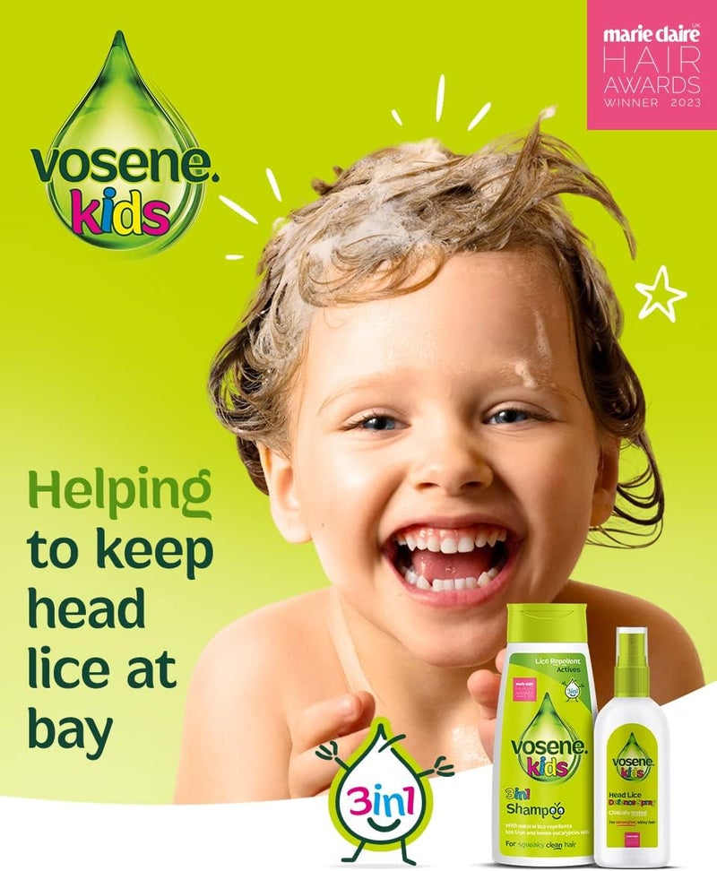Vosene Kids 3-in-1 Lice Repellent Shampoo with Tea Tree and Lemon Eucalyptus Oils - 250ml - Image 4