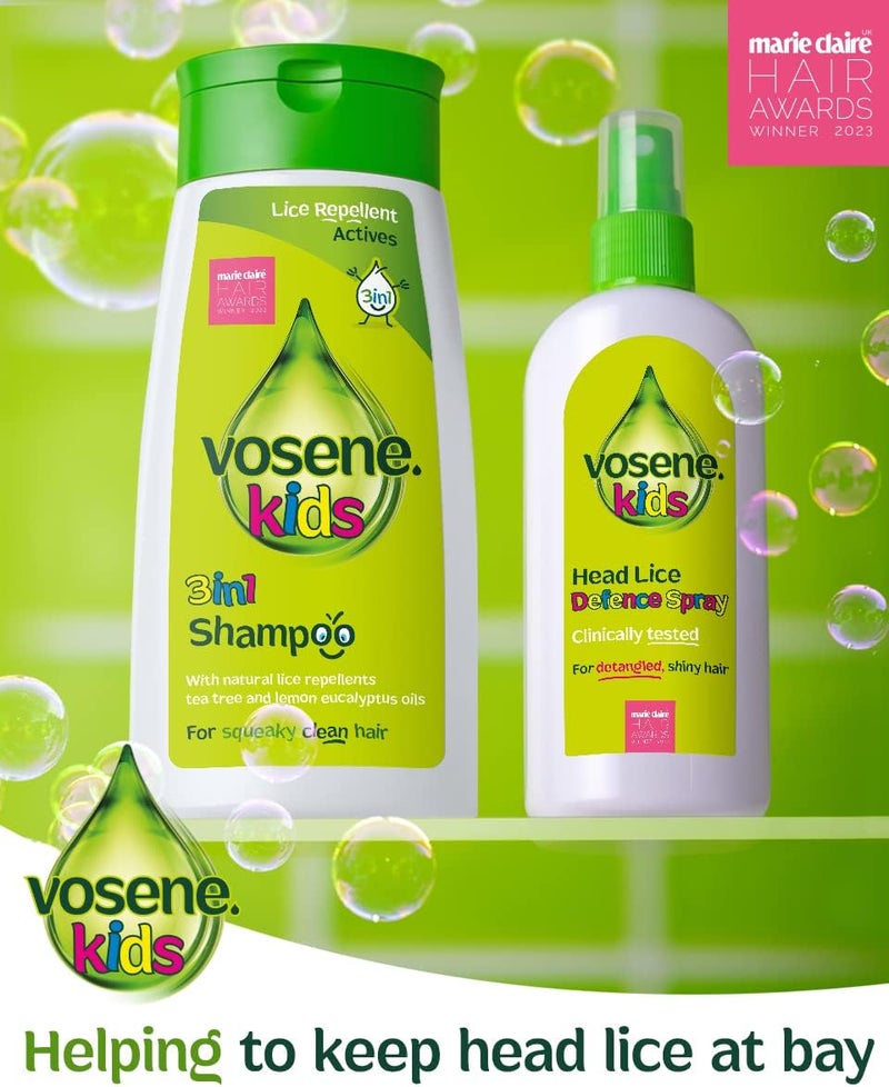 Vosene Kids 3-in-1 Lice Repellent Shampoo with Tea Tree and Lemon Eucalyptus Oils - 250ml - Image 3