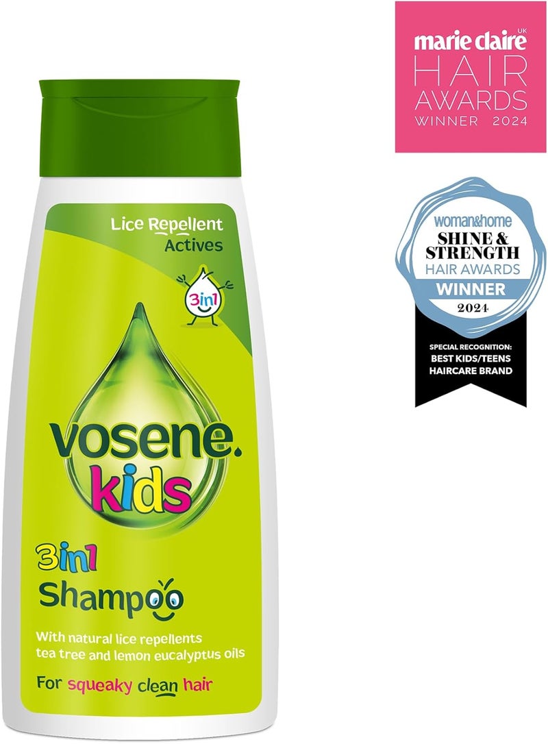 Vosene Kids 3-in-1 Lice Repellent Shampoo with Tea Tree and Lemon Eucalyptus Oils - 250ml - Image 2