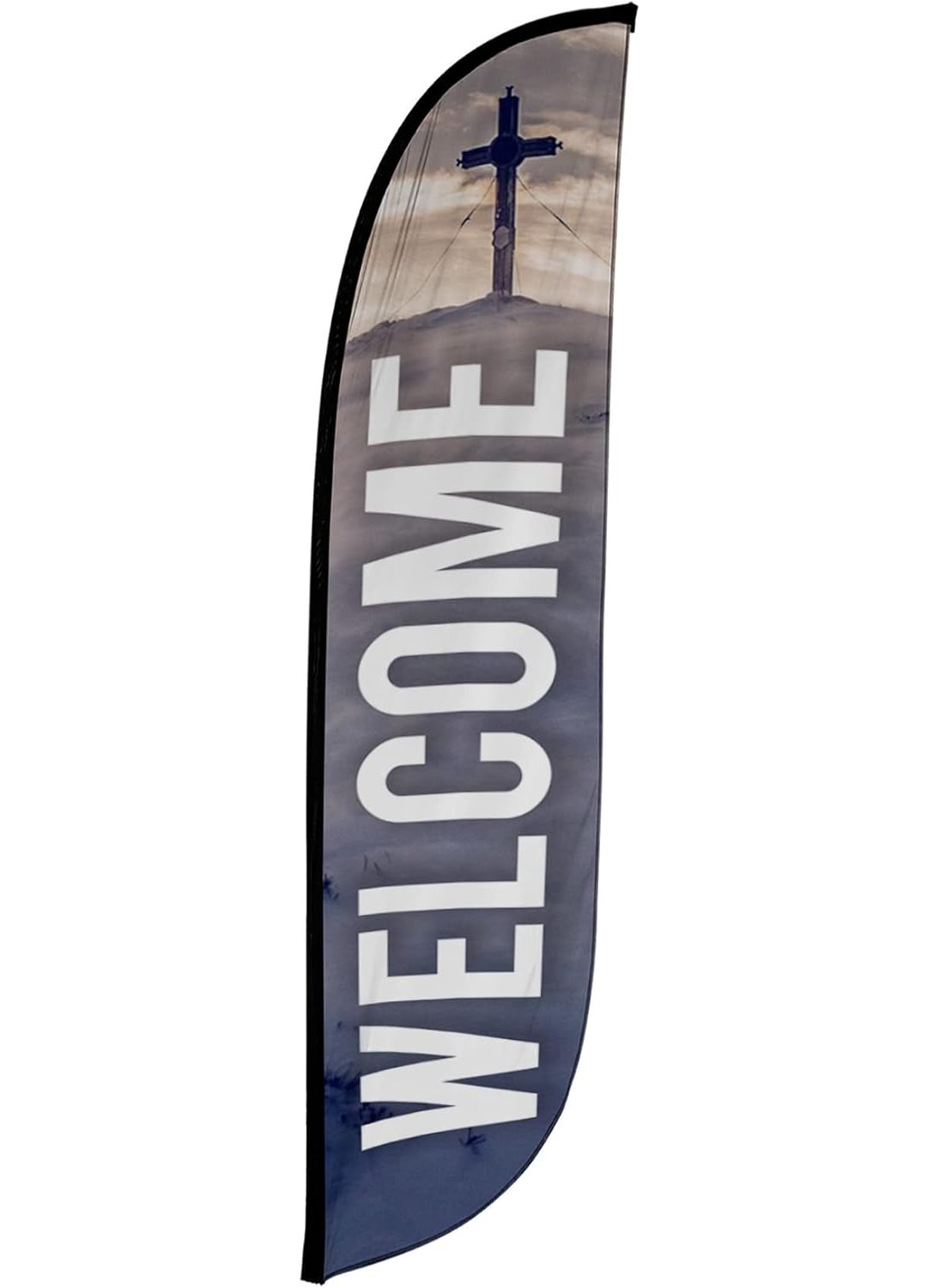 LookOurWay LookOurWay Feather Flag Banner  12 Feet Tall Advertising Flags for Outdoor Business and Events Promotion  Swooper Flag Only  Church Flags  Welcome Church 10M1200382  - Image 1