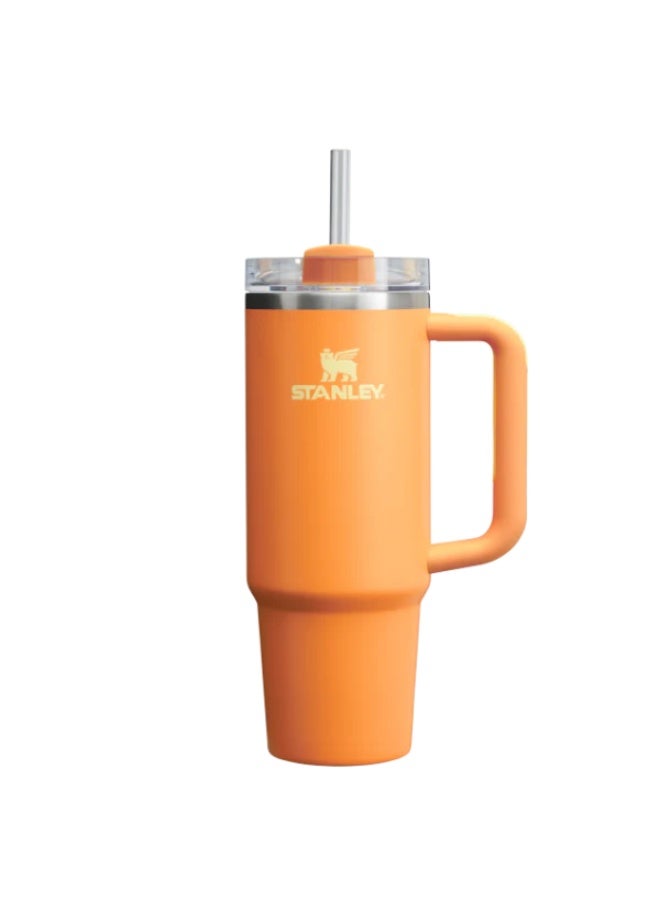 Stanley Mug, 40 oz Stanley Slim Mug with Straw and Handle, Insulated Mug with Lid, Multi-Use Mug, H2.0 FlowState Stainless Steel Coffee Mug for Homemade Hot Drinks, Travel Mug with Handle (Orange)) - Image 1