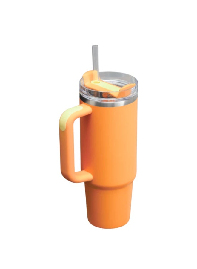 Stanley Mug, 40 oz Stanley Slim Mug with Straw and Handle, Insulated Mug with Lid, Multi-Use Mug, H2.0 FlowState Stainless Steel Coffee Mug for Homemade Hot Drinks, Travel Mug with Handle (Orange)) - Image 2