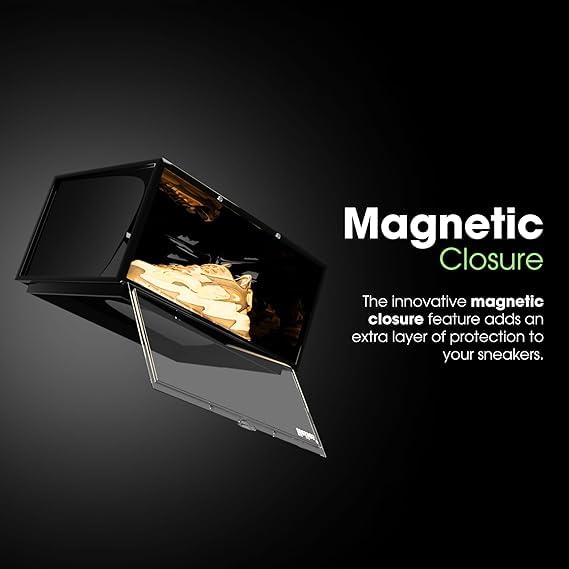 helios صناديق تخزين الأحذية هليوس القابلة للتكديس رف الأحذية الجانبي منظم الأحذية صناديق الأحذية بلاستيك أسود مدخن قابلة للتكديس عبوة من 5 - Image 4