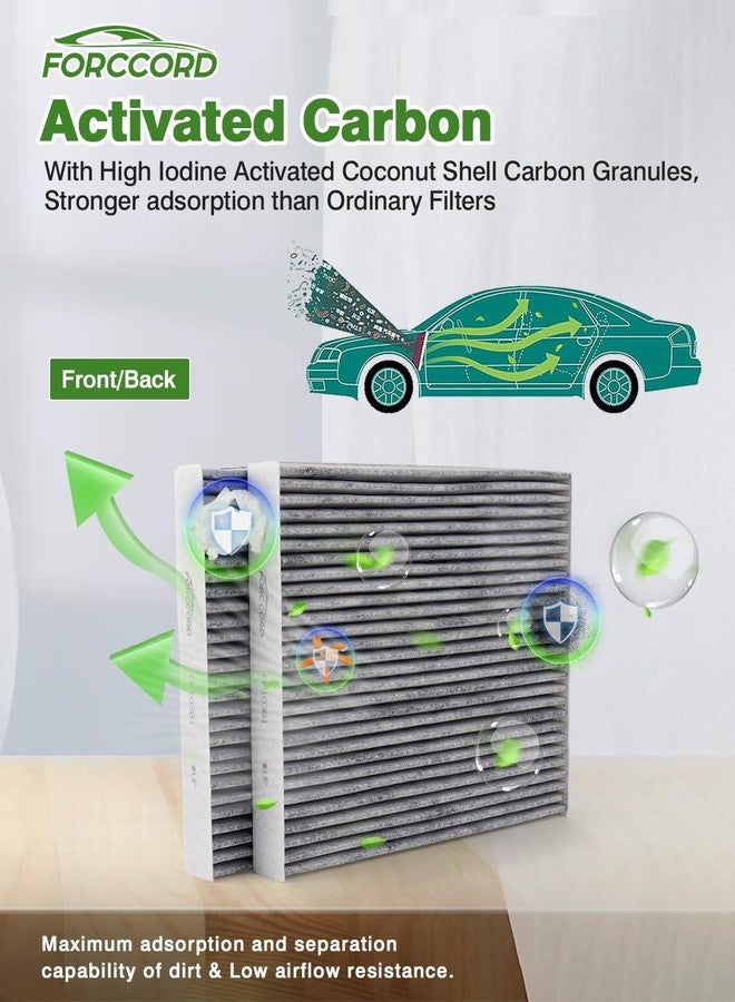 Forccord 1Pcs HEPA Cabin Air Filter and 1Pcs Engine Air Filter Fit for 2021 2022 2023 2024 2025 Nissan Rogue Replacement 272775NA1A 16546-6RA0A - Image 5