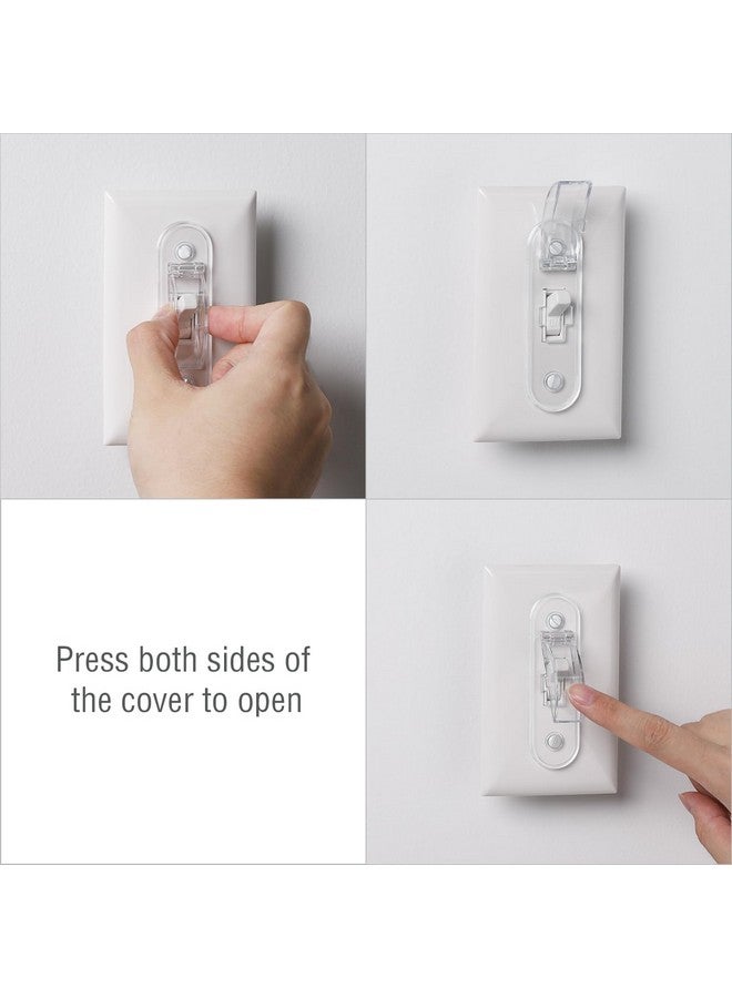 CLYMENE Wall Switch Guard, Childproof Light Switch Cover Guard | Toggle Style | Light Switch Protection | Lock Toggle Switch in On or Off Position | 4 Pack, Clear - Image 2