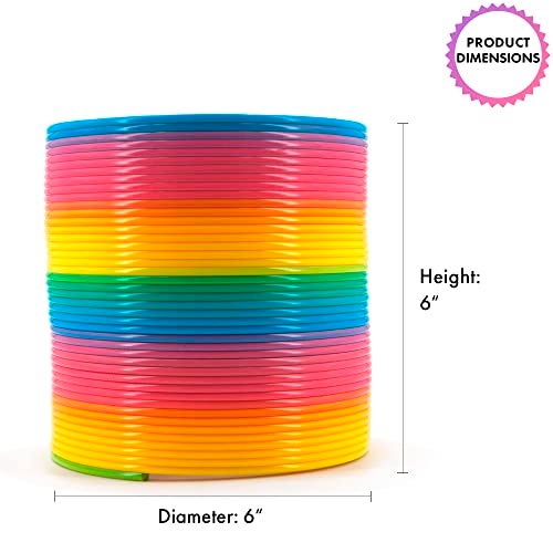 Srenta Giant Rainbow Coil Springs Toy – 2 Pack Extra Large Toy Coils Spring | 6 ‘’ Huge Rainbow Coil Spring Plastic, Big Walking Spring Toy, Magic Big Coil Springs Toys & Party Favors for Kids - Image 2