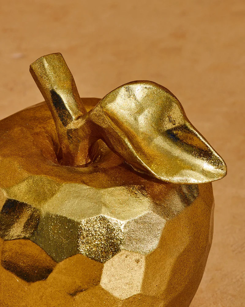 REDTAG Gold Polyresin Apple Décor Accent