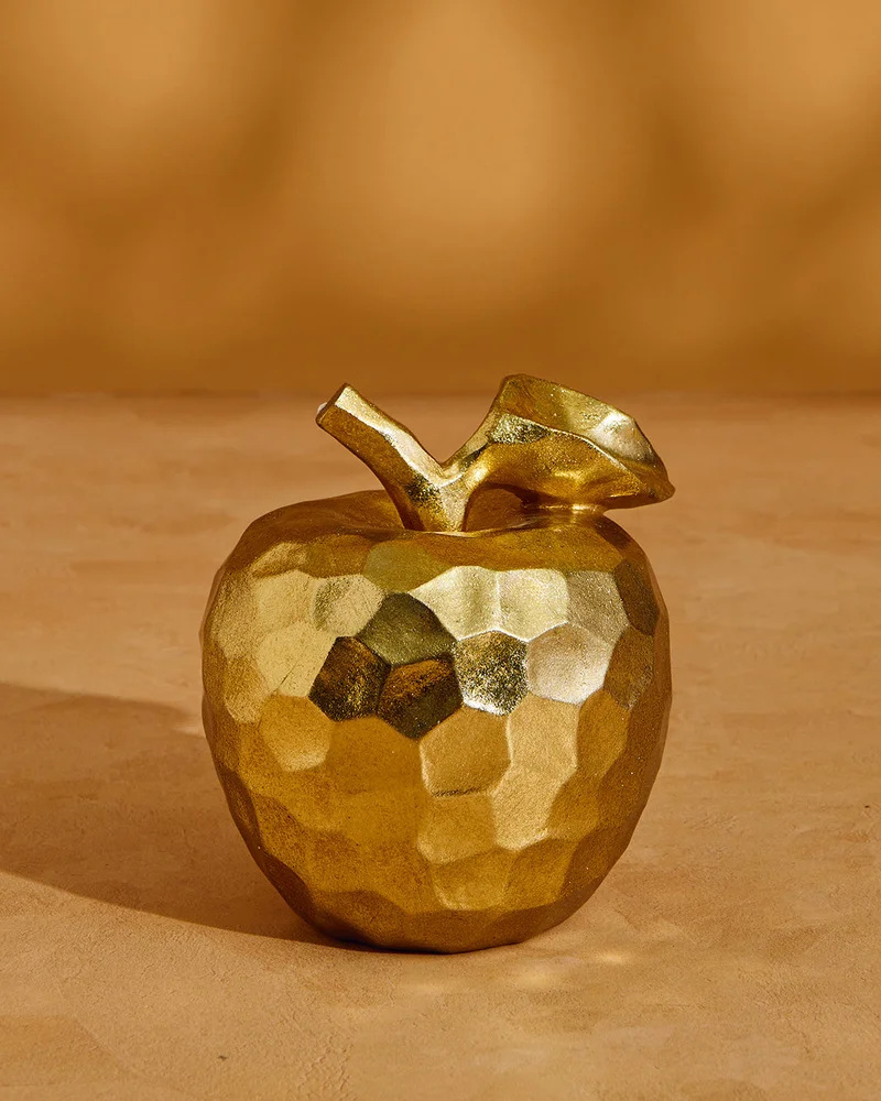 REDTAG Gold Polyresin Apple Décor Accent