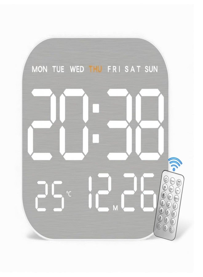 Blue Tick LED Digital Wall Clock 8.5-Inch Display with Remote, Date, Day & Temperature (Wired) | 1 Year Warranty - Image 1