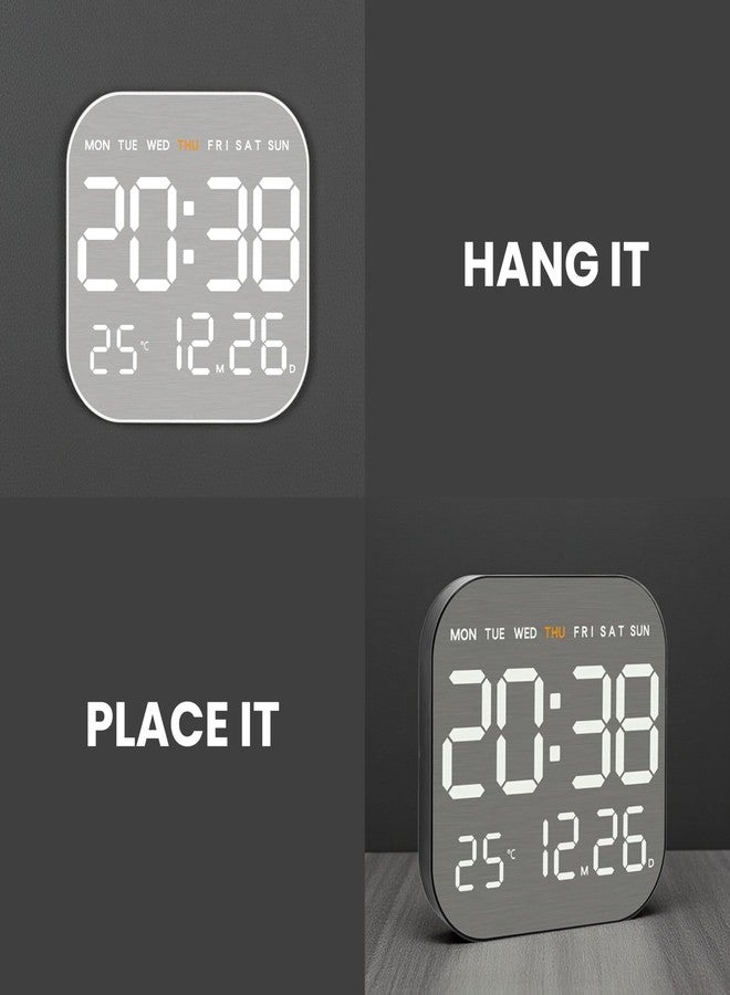Blue Tick LED Digital Wall Clock 8.5-Inch Display with Remote, Date, Day & Temperature (Wired) | 1 Year Warranty - Image 2