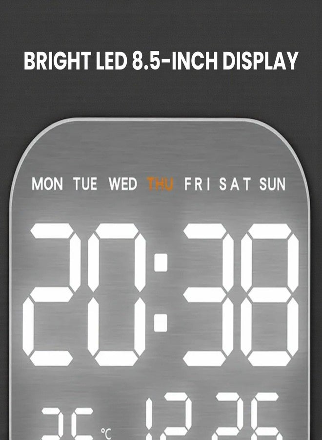 Blue Tick LED Digital Wall Clock 8.5-Inch Display with Remote, Date, Day & Temperature (Wired) | 1 Year Warranty - Image 3