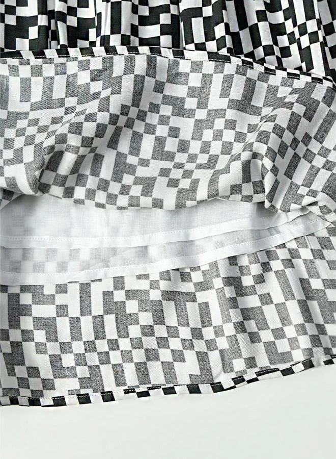 BELLA MODA Checkered Ruffle Dress