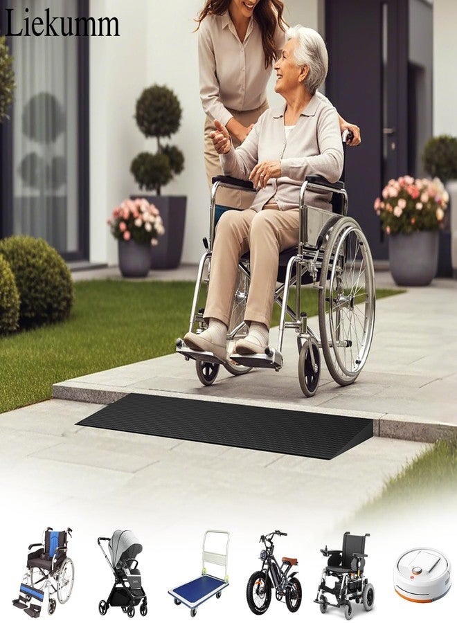 LIEKUMM 3/8" Rubber Threshold Ramp for Doorways, 3300 lbs Wheelchair Ramp - Image 4