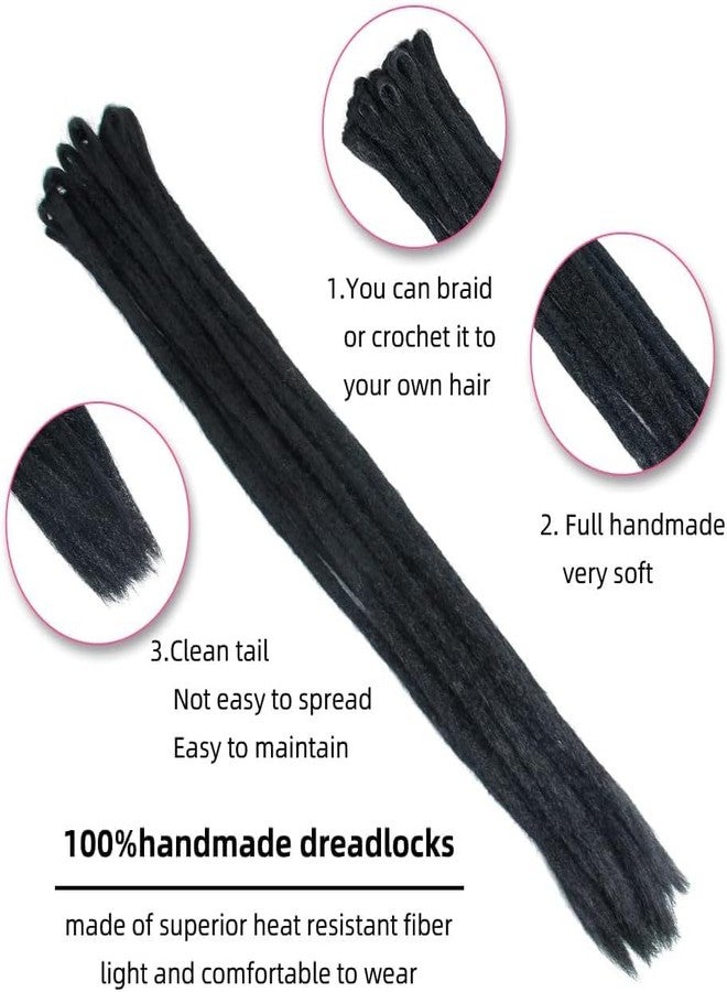 BLUSHIA Dreadlock Extensions - 10 Strands of Natural Color Soft Long Dreads Handmade for Men & Women, Synthetic (Black) - Image 4