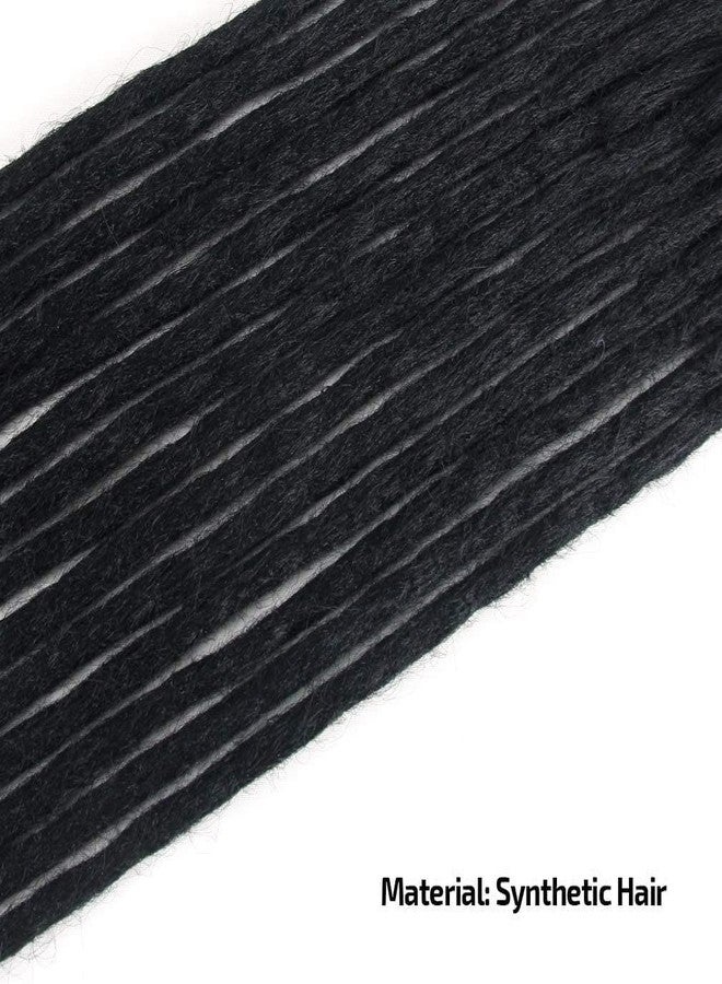BLUSHIA Dreadlock Extensions - 10 Strands of Natural Color Soft Long Dreads Handmade for Men & Women, Synthetic (Black) - Image 2