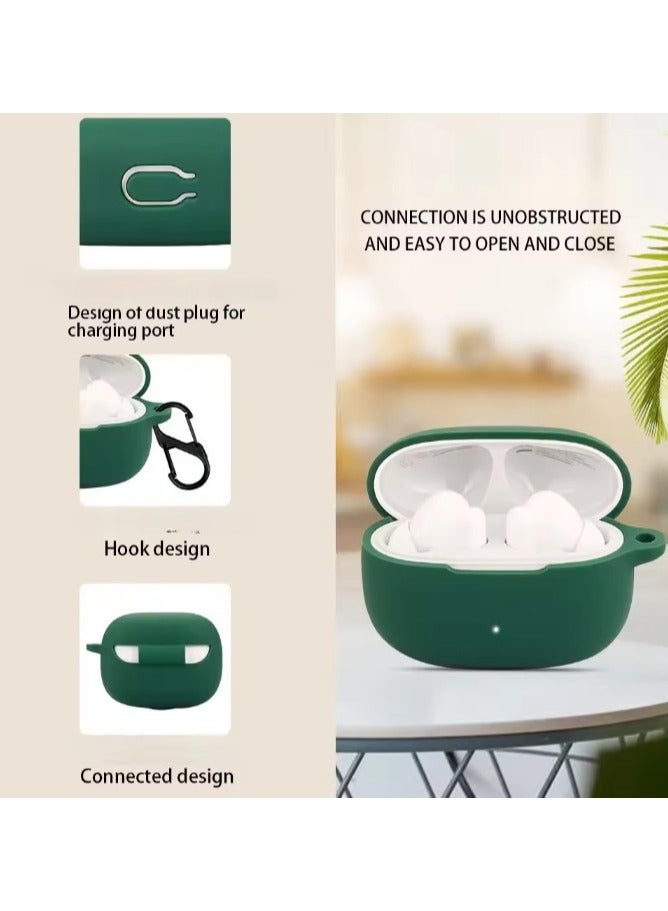 Silicone Case for HONOR CHOICE Earbuds X7 Lite  Wireless Headphone With Cleaning tools-Green - Image 2