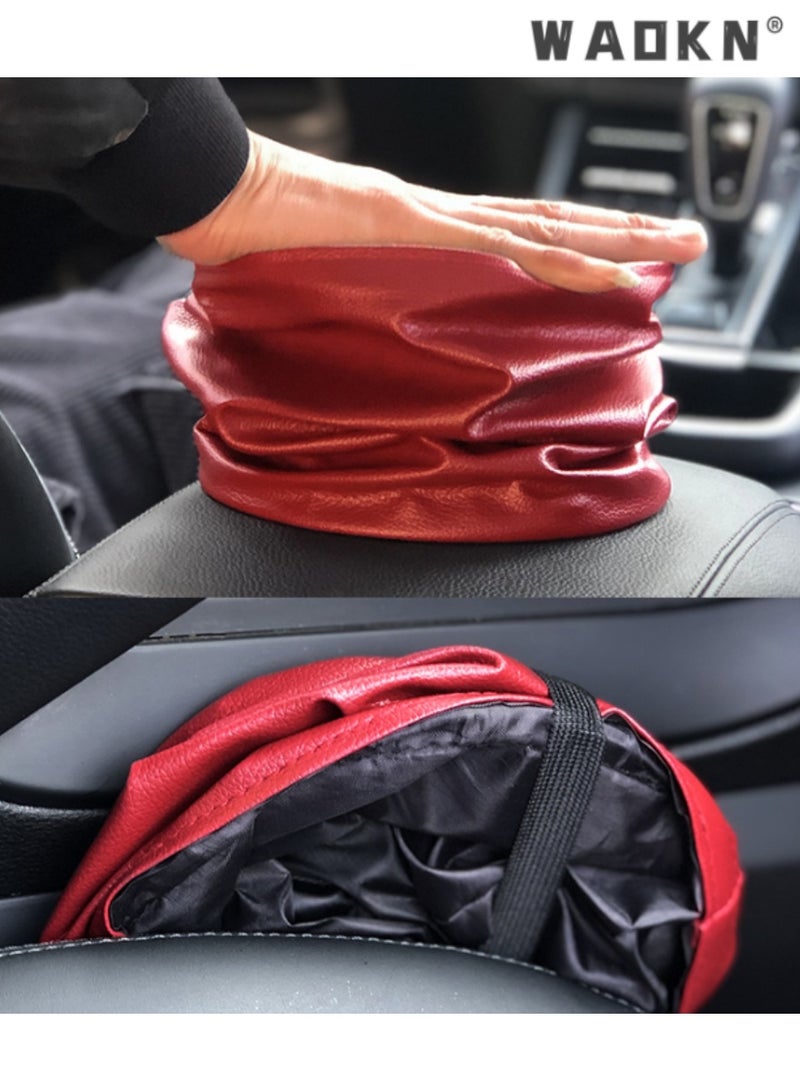 WAOKN Car Trash Bin for Vehicle Interior,Hanging Collapsible Storage Bag, Waterproof and Durable Design, Ideal for Car Travel, Compact and Space-Saving Garbage Can for Auto Accessories - Image 5
