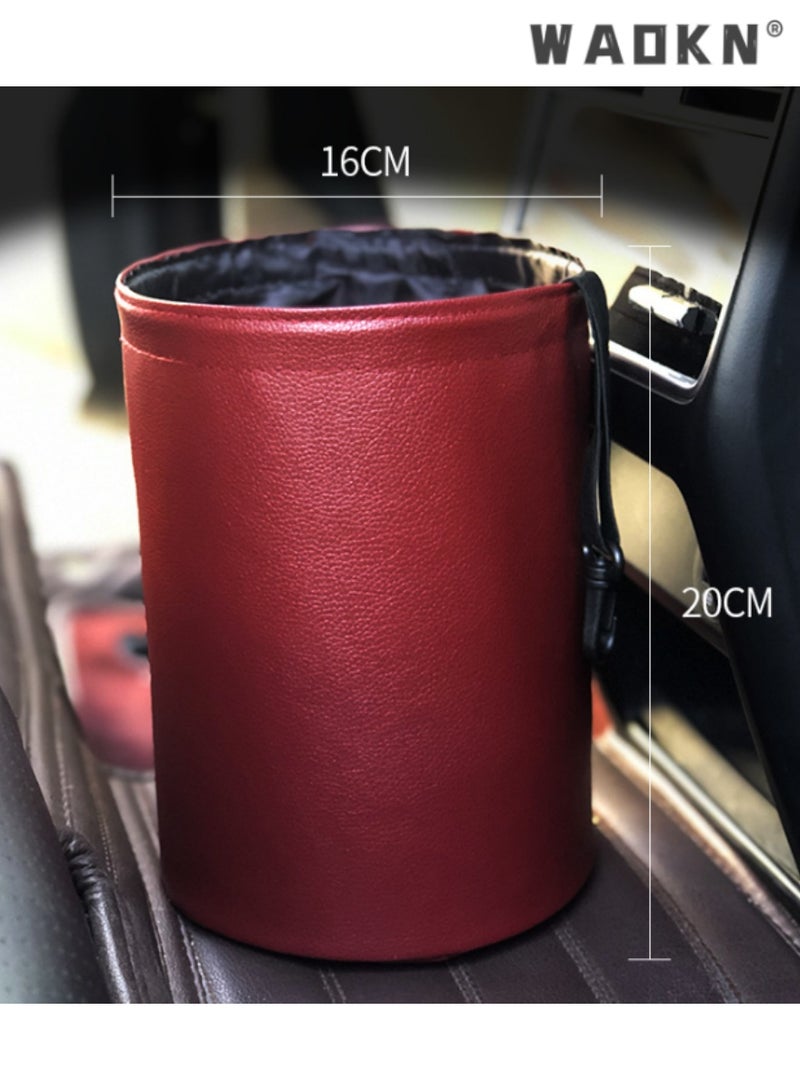 WAOKN Car Trash Bin for Vehicle Interior,Hanging Collapsible Storage Bag, Waterproof and Durable Design, Ideal for Car Travel, Compact and Space-Saving Garbage Can for Auto Accessories - Image 3