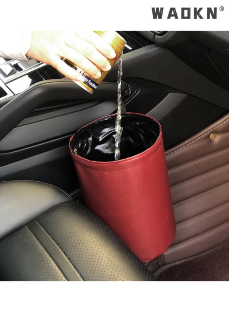 WAOKN Car Trash Bin for Vehicle Interior,Hanging Collapsible Storage Bag, Waterproof and Durable Design, Ideal for Car Travel, Compact and Space-Saving Garbage Can for Auto Accessories - Image 4