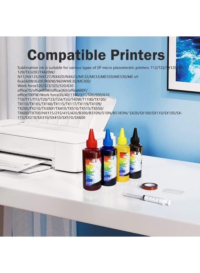 ECVV Sublimation Ink Refilled for Epson C88 C88+ WF7720 ET2720 WF7710 ET2650 ET2750 WF2750 WF3620 Printer(1Black 1Cyan 1Magenta 1Yellow,4-Pack) - Image 5