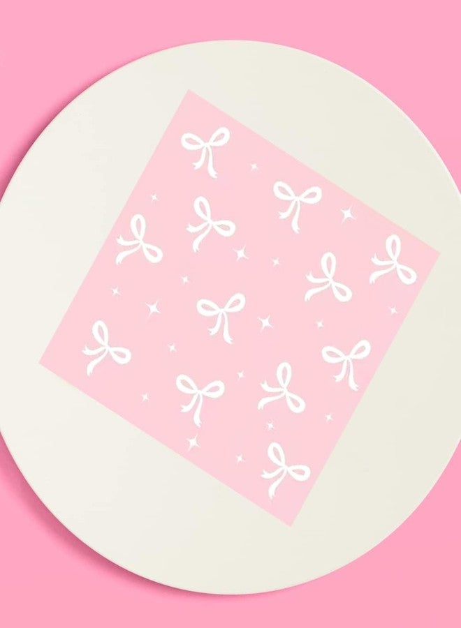 HSPAIDYP 50Pcs Pink Bow Napkins Conquette Birthday Decorations Napkins Pink Bow Dessert Napkins Bow Cocktail Napkins For Pink Bow Theme Bachelorette Bridal Baby Shower Bow Girl Birthday Party Decor (Pink) - Image 4