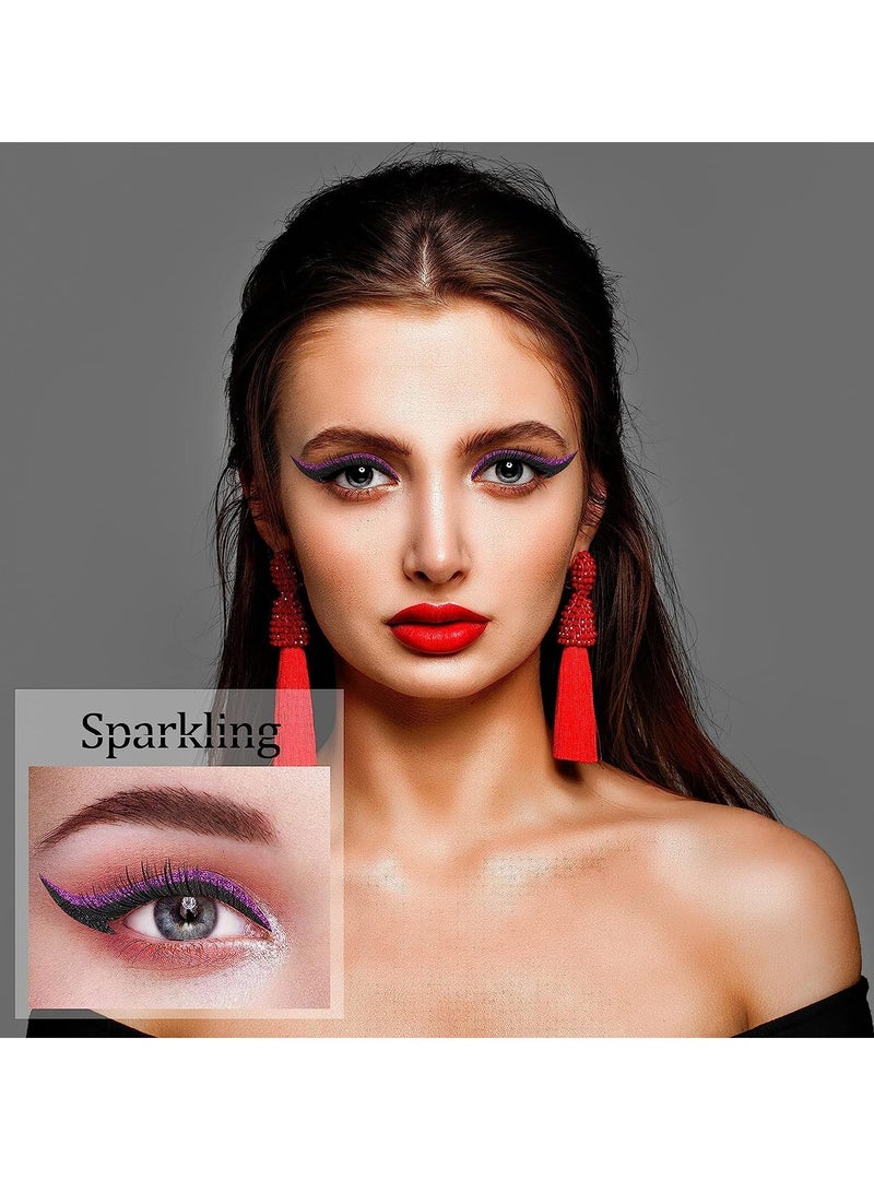 Excefore 30 Pairs Reusable Eyeliner and Eyelash Stickers, Glitter Eyeliner Stickers Makeup Double Eyelid Tape Reusable Self-Adhesive Eye Line Strip Sticker Instant Eye Makeup Tool Waterproof - Image 2
