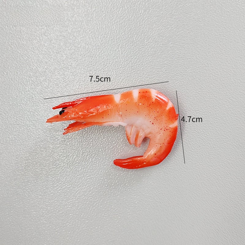 Realistic Food Magnets Fridge Decor Red Shrimp-Refrigerator Stickers Red Shrimp-Refrigerator Stickers