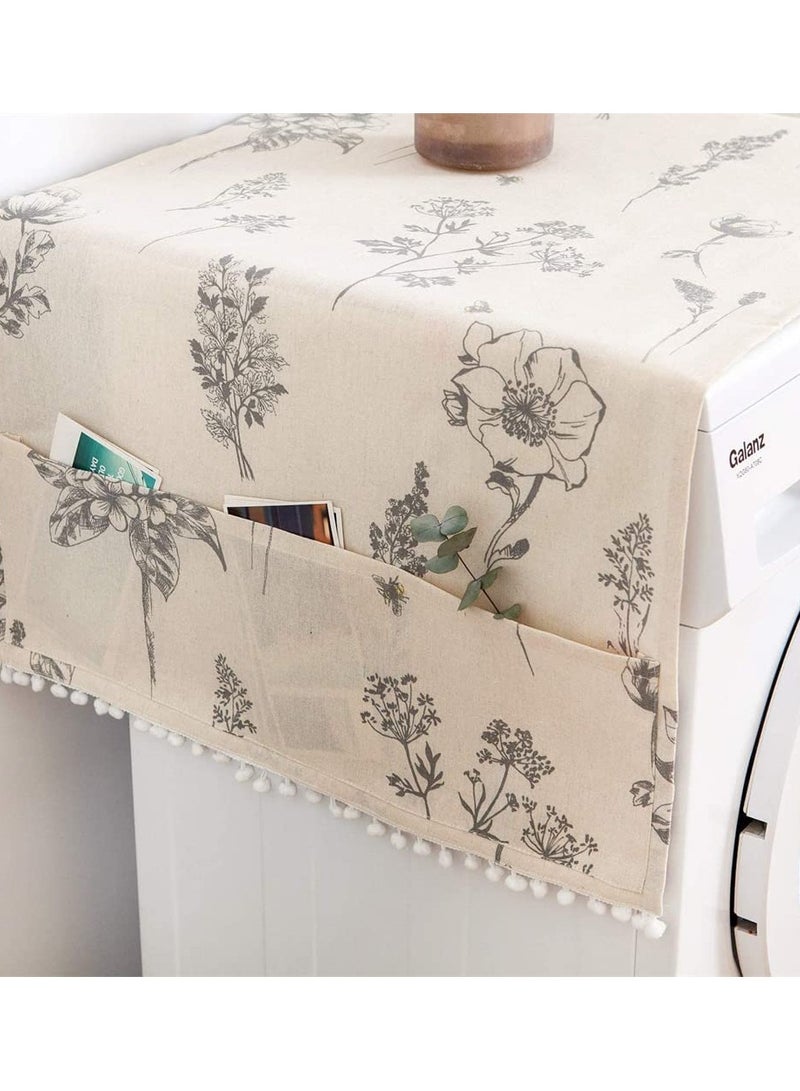 Excefore Universal Washer Dryer Top Covers, Cotton Anti-Slip Fridge Dust Proof Cover Kitchen Bathroom Home Decor - Image 1