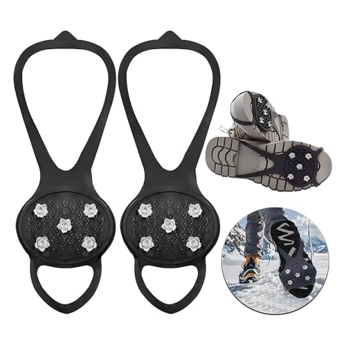 Lify Universal Non-Slip Shoe Grippers,New Universal Shoe Grippers Non Slip Shoe Grips with 5 Tooth Steel Nails,Ice & Snow Grippers for Winter Hiking Climbing Ice Fishing (1) - Image 1