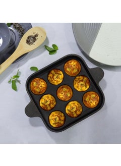 Wakefit Wakefit Appe Maker | 9 Cavities, 10 Inches | Pre-Seasoned Paniyaram Pan, Appam Maker, Appe Pan, Appam Pan, Appe Pan Cast Iron, Appe Maker Cast Iron, Appe Stand, Cast Iron Paniyaram Pan (Glitz)  - Image 1