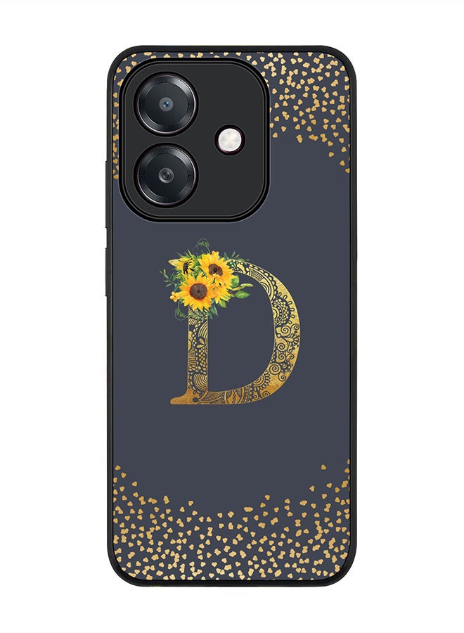 Stylizedd For Oppo A5i Case,Slim fit Camera Protection, Shockproof Thin Phone cover  - Custom Floral Monogram - D  (Grey )
