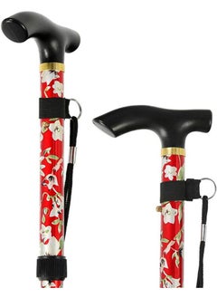Generic Old man folding cane crutch, aluminum alloy telescopic cane five-section cane, non-slip cane hiking pole  - Image 1
