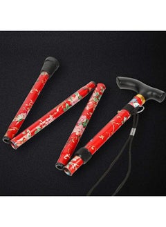 Generic Old man folding cane crutch, aluminum alloy telescopic cane five-section cane, non-slip cane hiking pole  - Image 2