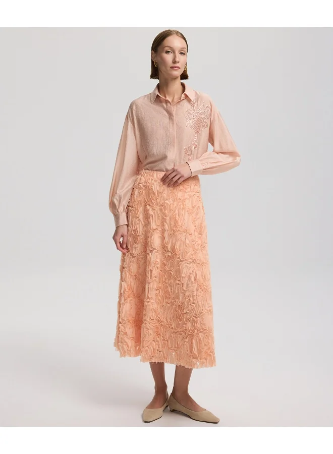Textured Midi Skirt