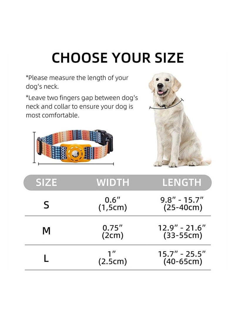 Y&D - AirTag Dog Collar, Padded Apple Air Tag Adjustable Accessories Pet Nylon Collars for Large Dogs, Heavy Duty Collar with Holder Case (Dog M, Orange) - Image 1