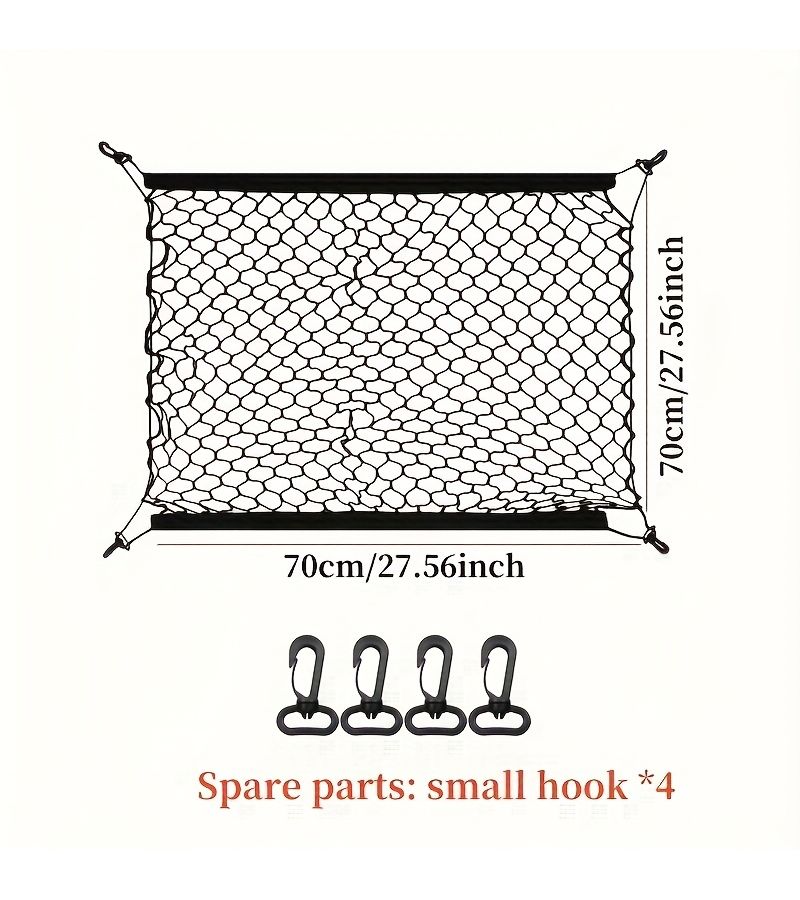1pc Black Heavy Duty Collapsible Nylon Cargo Net for Garden Wheelbarrows Carts Beach Buggies UTVs Trailers All Weather - Image 5