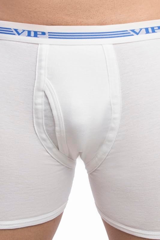 VIP Men's Advanta Solid White 100% Cotton Rib Trunks | Stretchable Soft Elasticized Waistband | Pack of 2 - Image 5