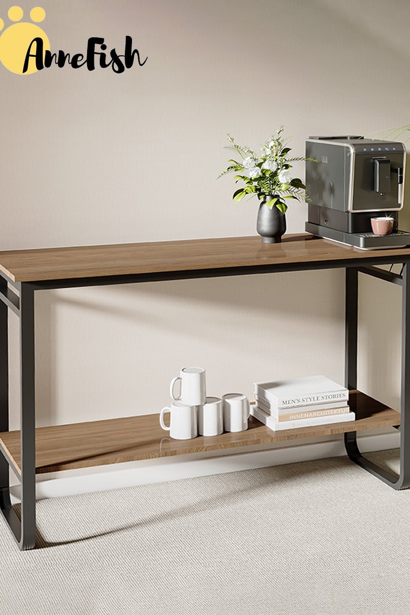AnneFish 120*40*80cm Console Table 2 Tier Simple Sofa Table Home Coffee Corner Display Entryway Table for Couch Hallway Entrance Living Room - Image 3