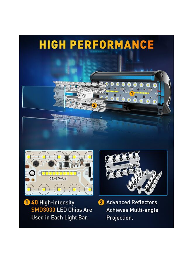 2PCS 7inch LED Light Bar, 240W 24,000LM Offroad Fog Light Driving Lights LED Pods with Spot Flood Combo Beam, Water-proof Led Work Lights for UTV ATV Jeep Truck Boat - Image 3