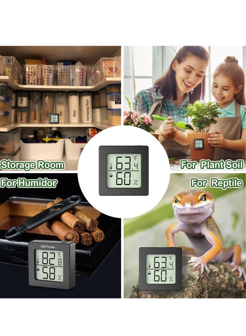 Captaintech Digital Hygrometer, Thermometer,  2 Pcs Room Thermometer, Indoor Thermometer Humidity, Mini Hygrometer Thermometer, with Temperature and Humidity Monitor, for Greenhouse Cellar (Black) - Image 5