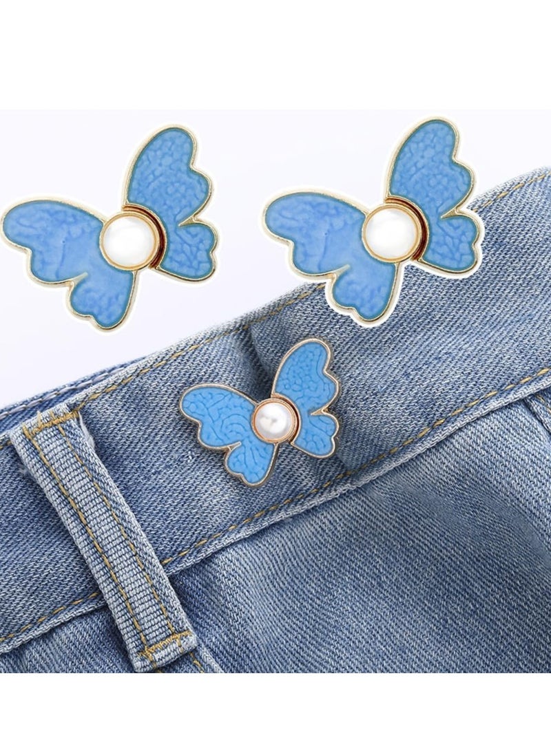 SYOSI Waistband Tightener, 8 Pcs Cute Butterfly Button Pins – Detachable & Adjustable Waist Tighteners for Loose Jeans,  No Nails, No Fuss, No Sewing Required, Pants Clips for Waist (4 Colors) - Image 5