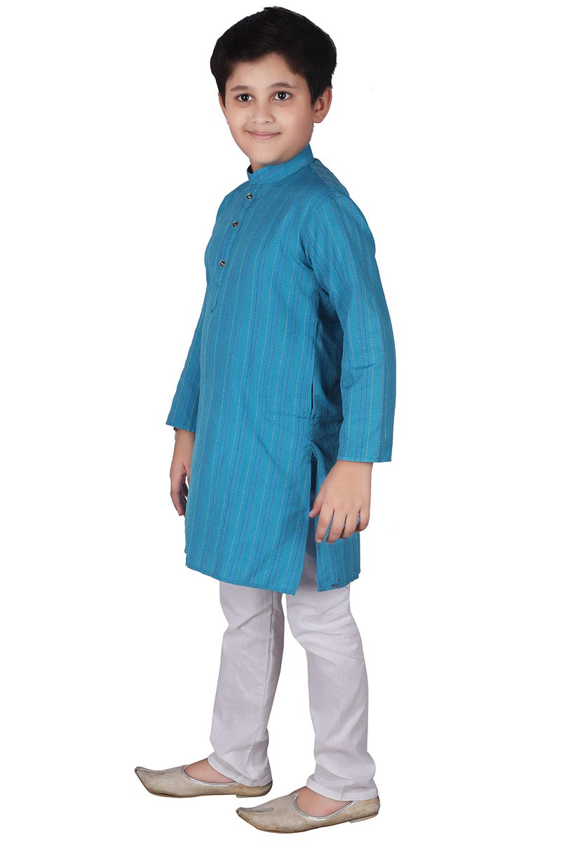 Pro-Ethic Style Developer Boy Cotton Kurta Pajama For Boys Pack Of 1 (S-136), (Firozi, 6-7 Years) - Image 5