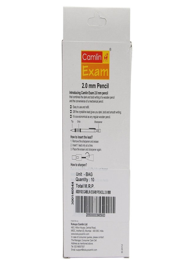 Camlin Kokuyo Exam Pencil, 2Mm Lead - Pack Of 10, Ink black - Image 5